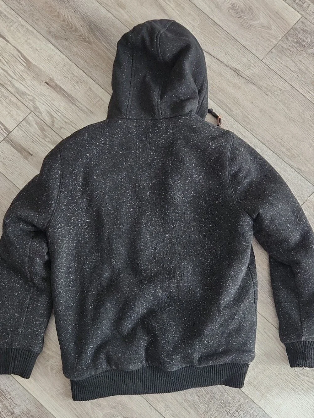 Buffalo David Bitton Men's Black Speckled Hooded Zip Sweater Jacket